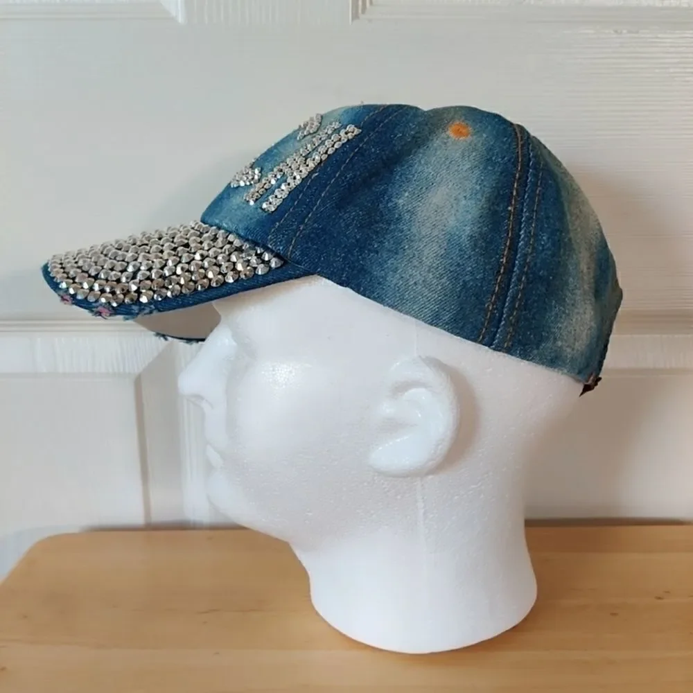 Westend embellished distressed denim hat